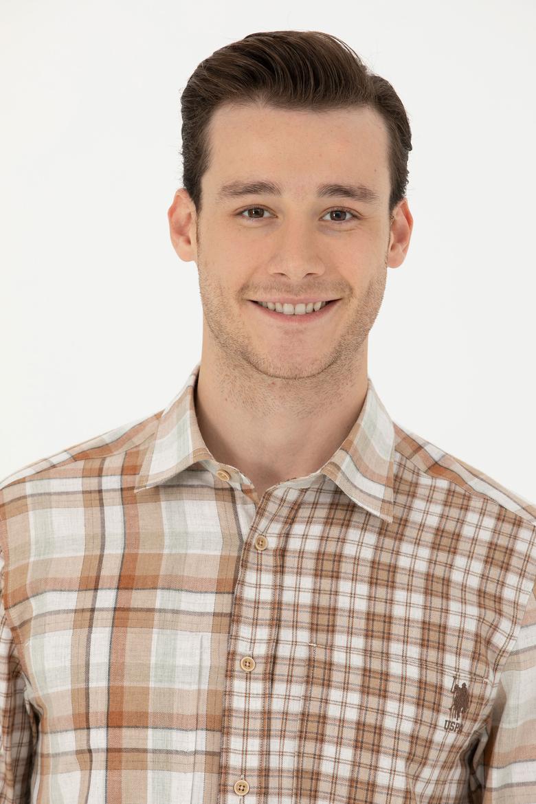Erkek Kum Uzun Kollu Gömlek - 50279511014