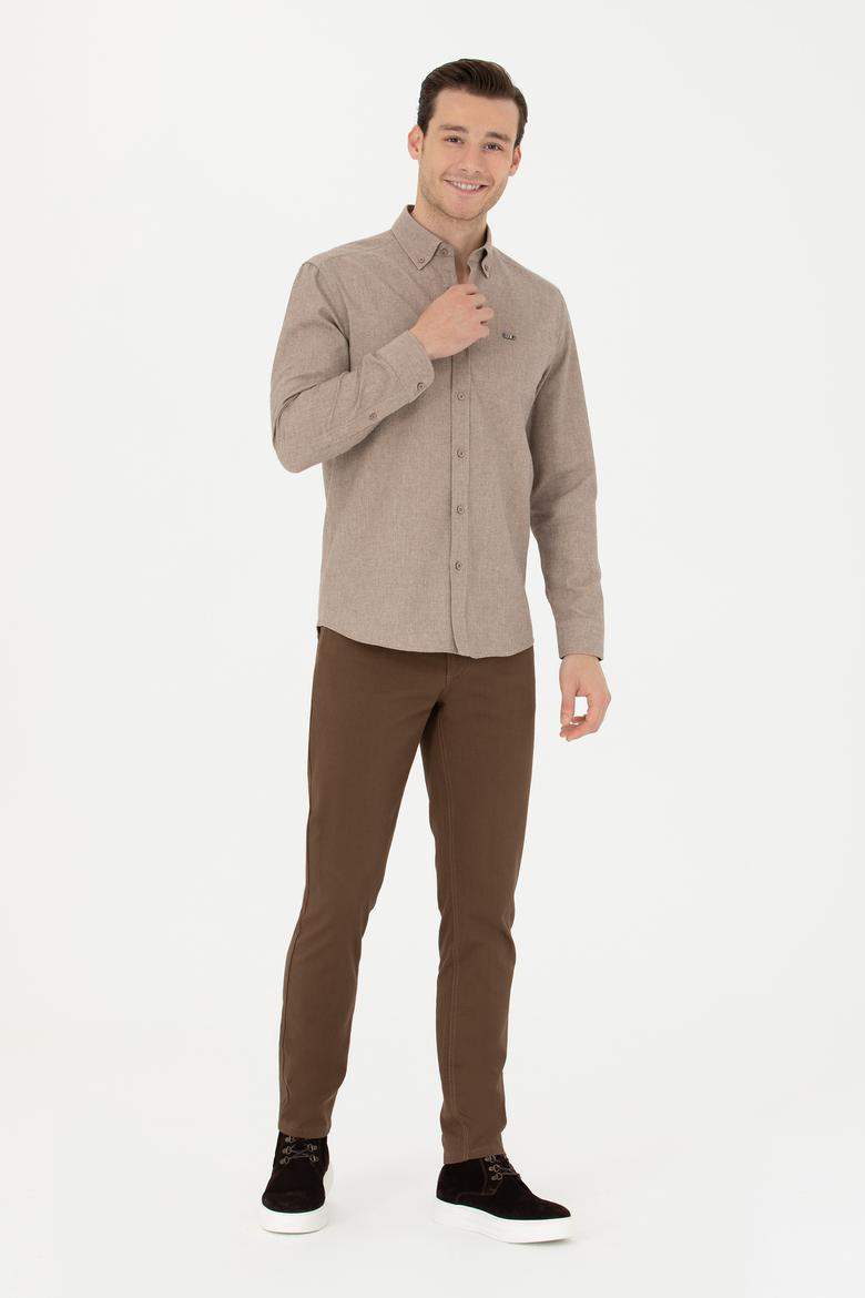 Erkek Camel Uzun Kollu Gömlek - 50276574001