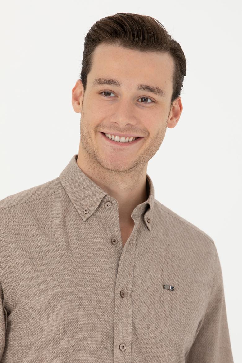 Erkek Camel Uzun Kollu Gömlek - 50276574001