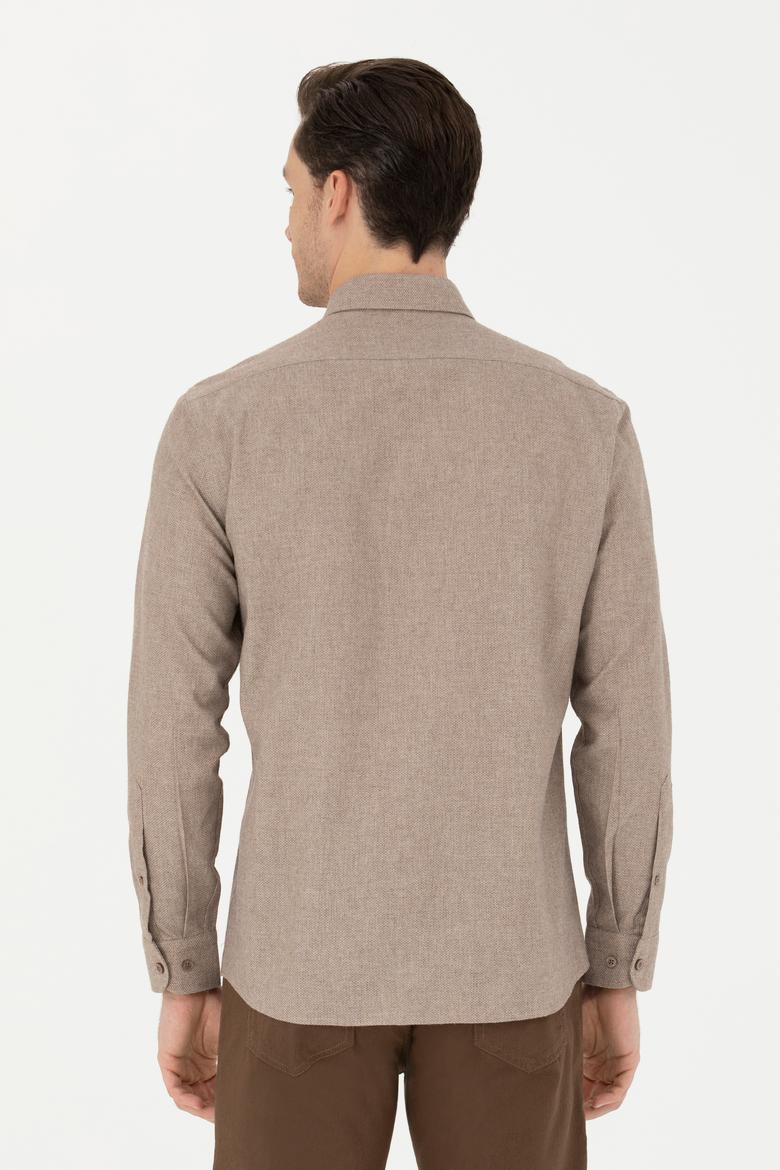 Erkek Camel Uzun Kollu Gömlek - 50276574001