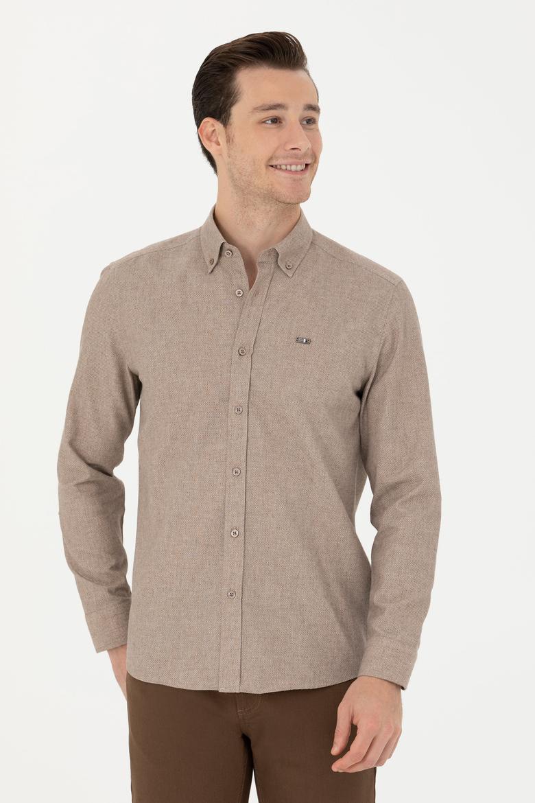 Erkek Camel Uzun Kollu Gömlek - 50276574001
