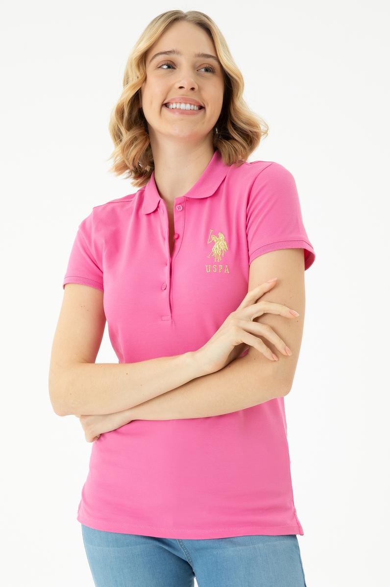Kadın Pembe Basic Polo Yaka Tişört