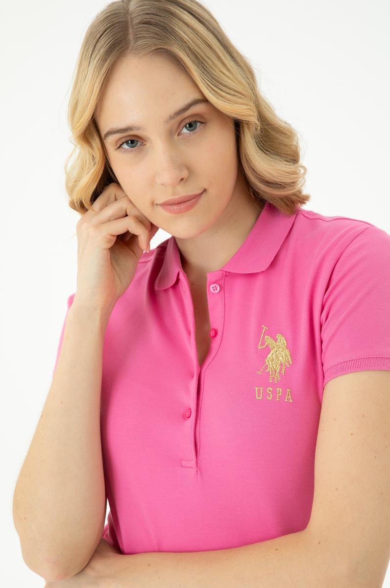 Kadın Pembe Basic Polo Yaka Tişört