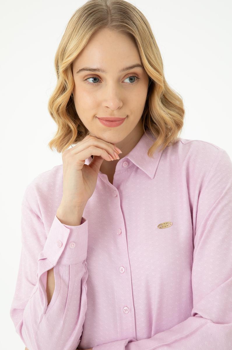 Kadın Manolya Uzun Kollu Gömlek