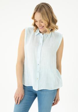 Kadın Açık Mavi Kısa Kollu Gömlek - 50264506004