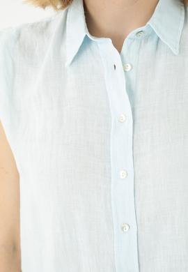 Kadın Açık Mavi Kısa Kollu Gömlek - 50264506004