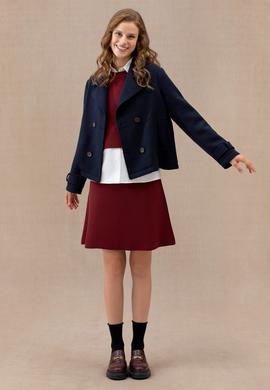 Kadın Bordo Triko Etek - 50269484008