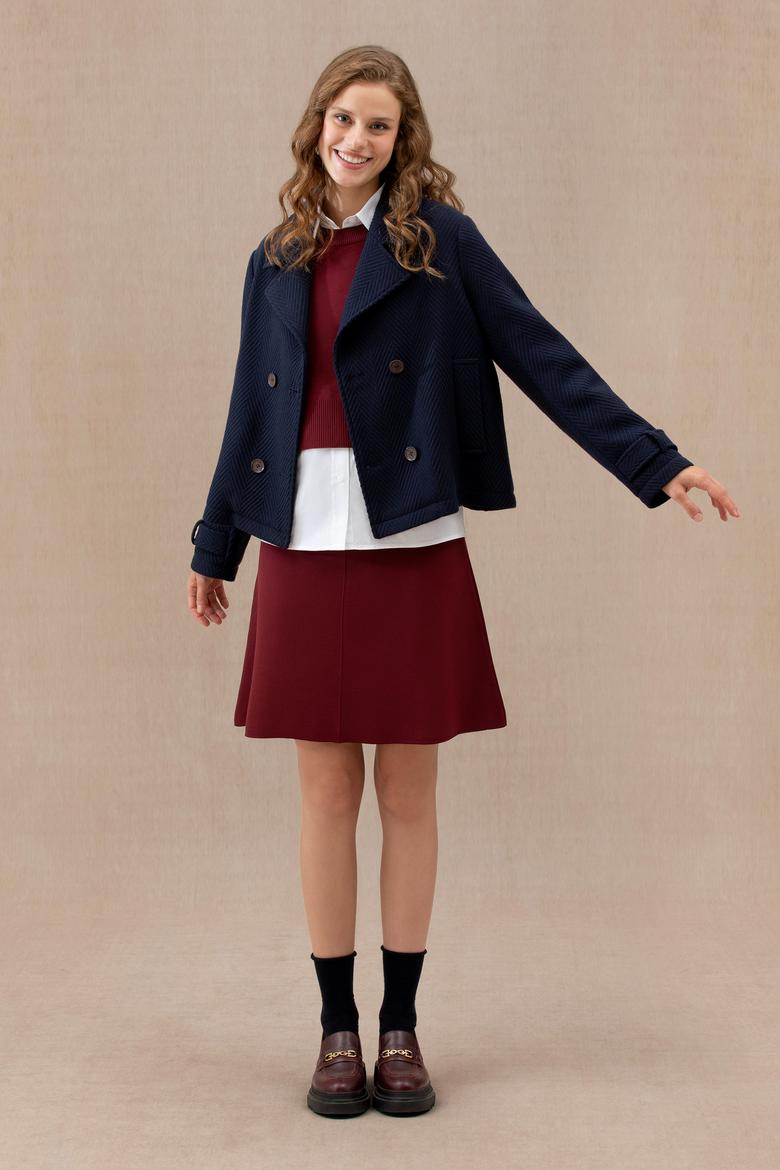 Kadın Bordo Triko Etek