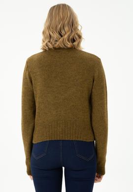 Kadın Açık Haki Triko Hırka - 50269494018