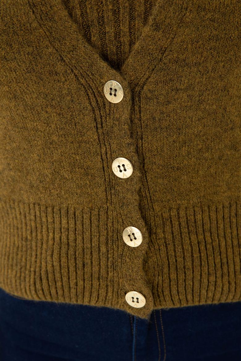 Kadın Açık Haki Triko Hırka - 50269494018