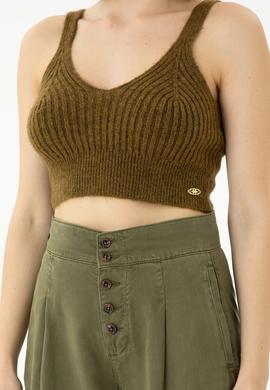 Kadın Açık Haki V Yaka Kazak - 50269506012