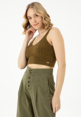 Kadın Açık Haki V Yaka Kazak - 50269506012