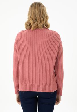 Kadın Pudra V Yaka Kazak - 50270427012