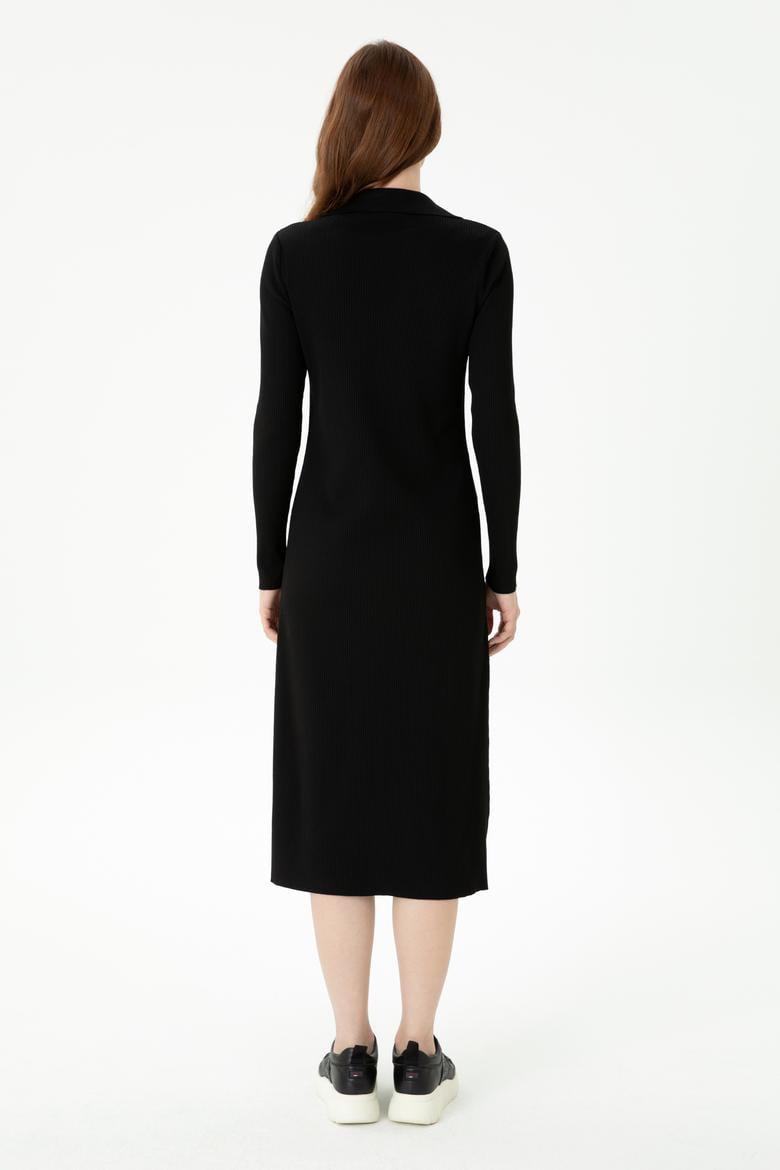 Kadın Siyah Triko Elbise - 50270456033