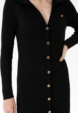 Kadın Siyah Triko Elbise - 50270456033