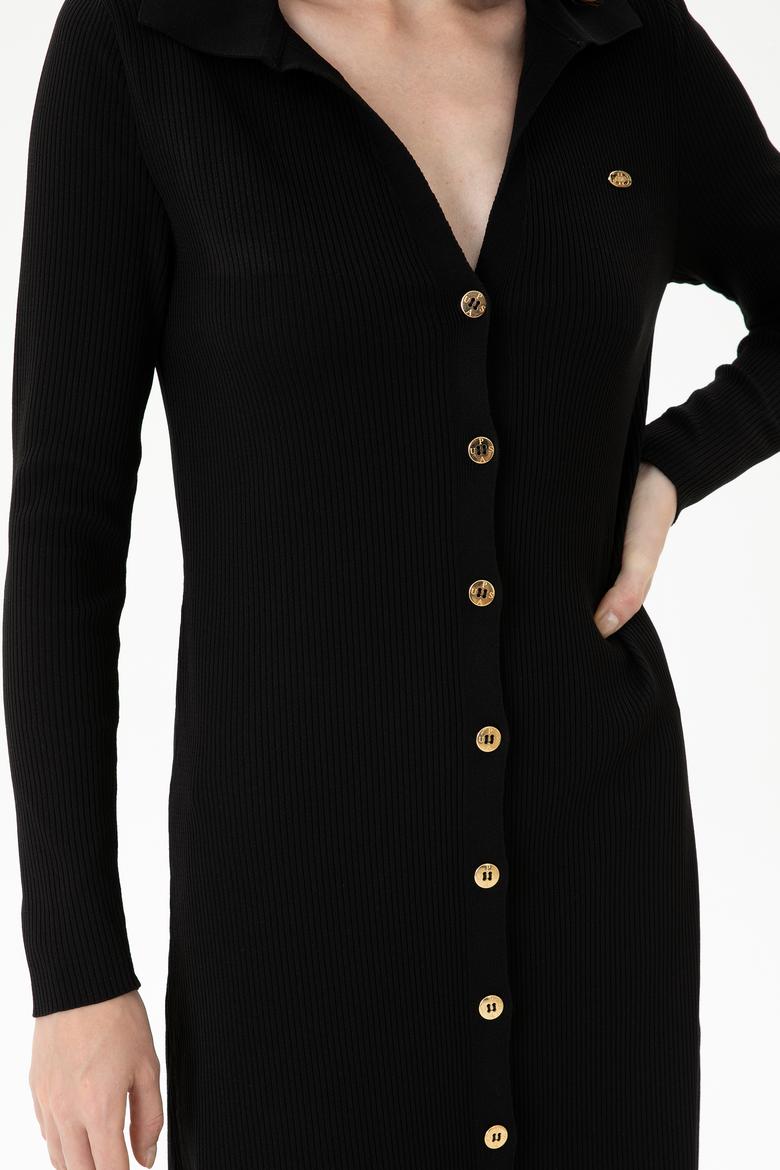 Kadın Siyah Triko Elbise - 50270456033