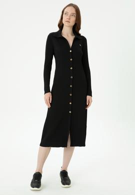 Kadın Siyah Triko Elbise - 50270456033