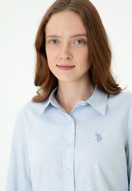 Kadın Açık Mavi Uzun Kollu Basic Gömlek - 50271262004