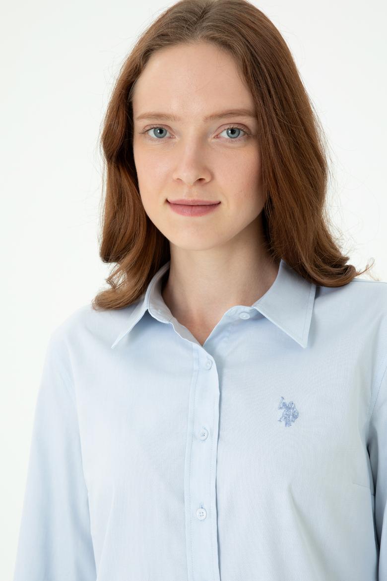 Kadın Açık Mavi Uzun Kollu Basic Gömlek - 50271262004