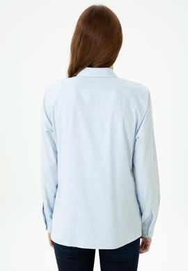 Kadın Açık Mavi Uzun Kollu Basic Gömlek - 50271262004