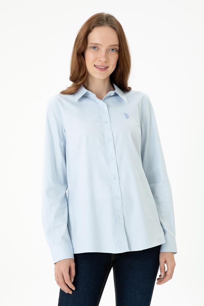 Kadın Açık Mavi Uzun Kollu Basic Gömlek