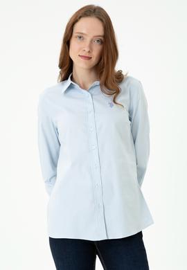Kadın Açık Mavi Uzun Kollu Basic Gömlek - 50271262004