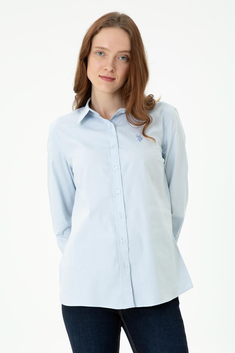 Kadın Açık Mavi Uzun Kollu Basic Gömlek - 50271262004