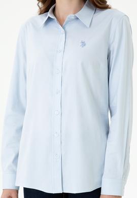 Kadın Açık Mavi Uzun Kollu Basic Gömlek - 50271262004