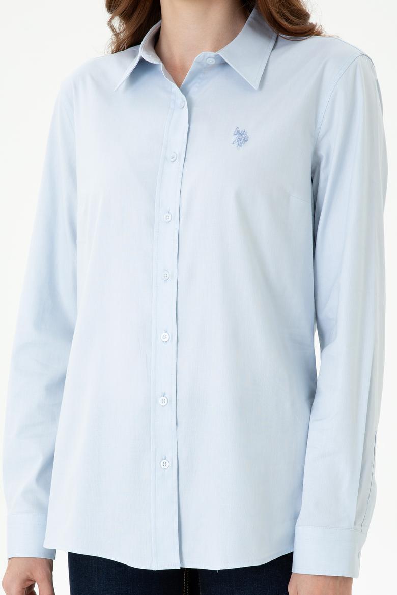 Kadın Açık Mavi Uzun Kollu Basic Gömlek - 50271262004