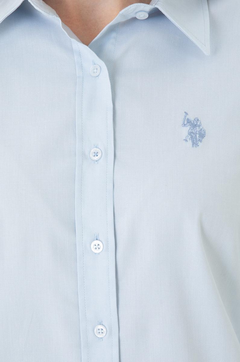 Kadın Açık Mavi Uzun Kollu Basic Gömlek