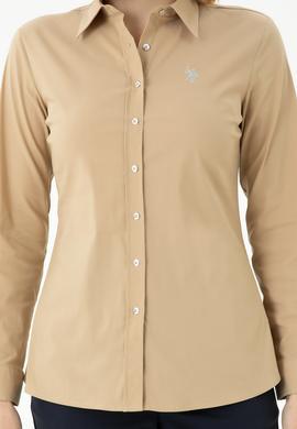 Kadın Kum Uzun Kollu Basic Gömlek - 50271264067