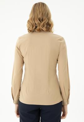 Kadın Kum Uzun Kollu Basic Gömlek - 50271264067