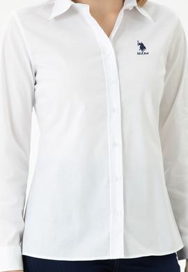 Kadın Beyaz Uzun Kollu Basic Gömlek - 50271266003
