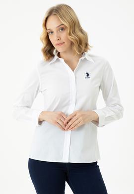 Kadın Beyaz Uzun Kollu Basic Gömlek - 50271266003