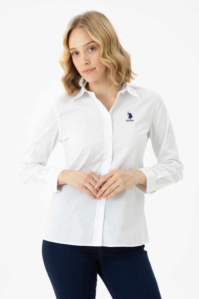 Kadın Beyaz Uzun Kollu Basic Gömlek