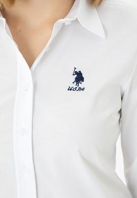 Kadın Beyaz Uzun Kollu Basic Gömlek - 50271266003