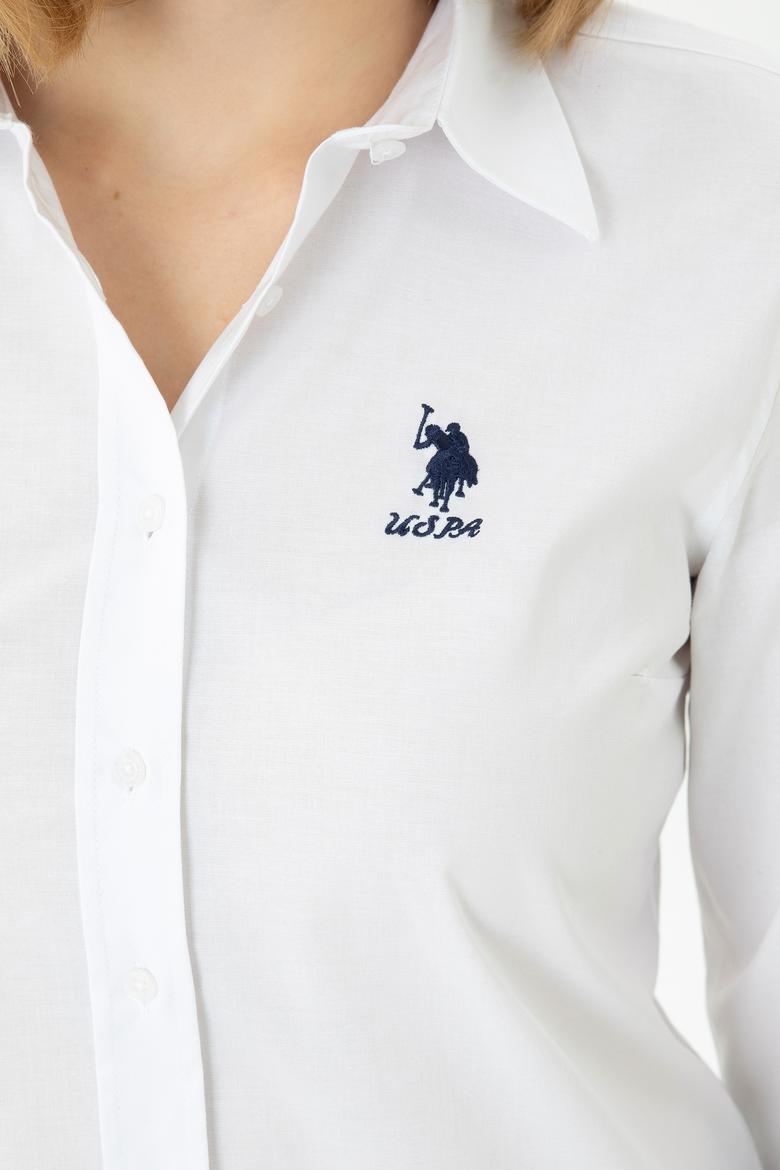 Kadın Beyaz Uzun Kollu Basic Gömlek - 50271266003