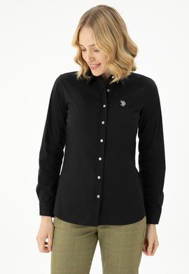 Kadın Siyah Uzun Kollu Basic Gömlek - 50271264027