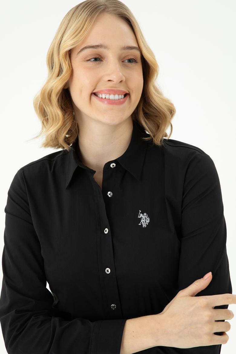 Kadın Siyah Uzun Kollu Basic Gömlek