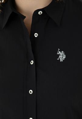 Kadın Siyah Uzun Kollu Basic Gömlek - 50271264027