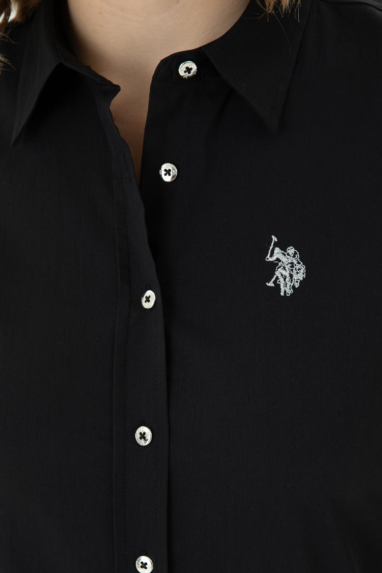 Kadın Siyah Uzun Kollu Basic Gömlek - 50271264027