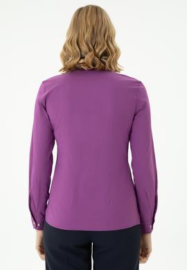 Kadın Violet Uzun Kollu Basic Gömlek - 50271263051