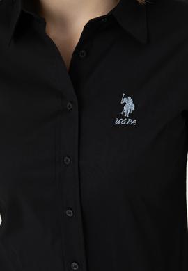 Kadın Siyah Uzun Kollu Basic Gömlek - 50271266091