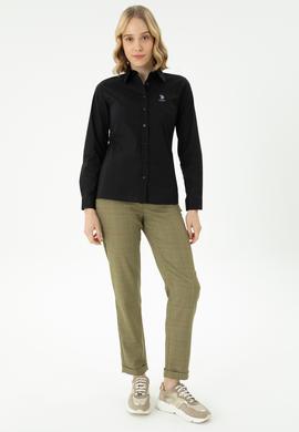 Kadın Siyah Uzun Kollu Basic Gömlek - 50271266091