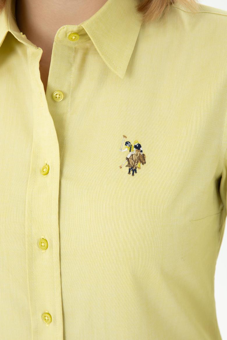 Kadın Fıstık Yeşili Uzun Kollu Basic Gömlek - 50271268043