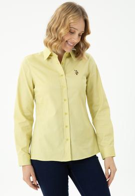 Kadın Fıstık Yeşili Uzun Kollu Basic Gömlek - 50271268043