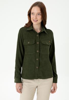 Kadın Haki Uzun Kollu Gömlek - 50271848003