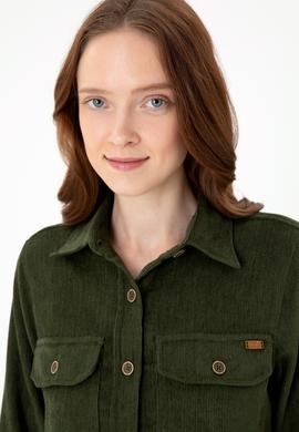 Kadın Haki Uzun Kollu Gömlek - 50271848003