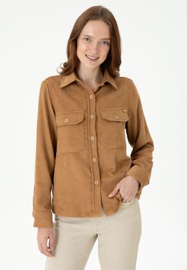 Kadın Kum Uzun Kollu Gömlek - 50271848019