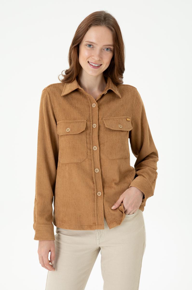 Kadın Kum Uzun Kollu Gömlek